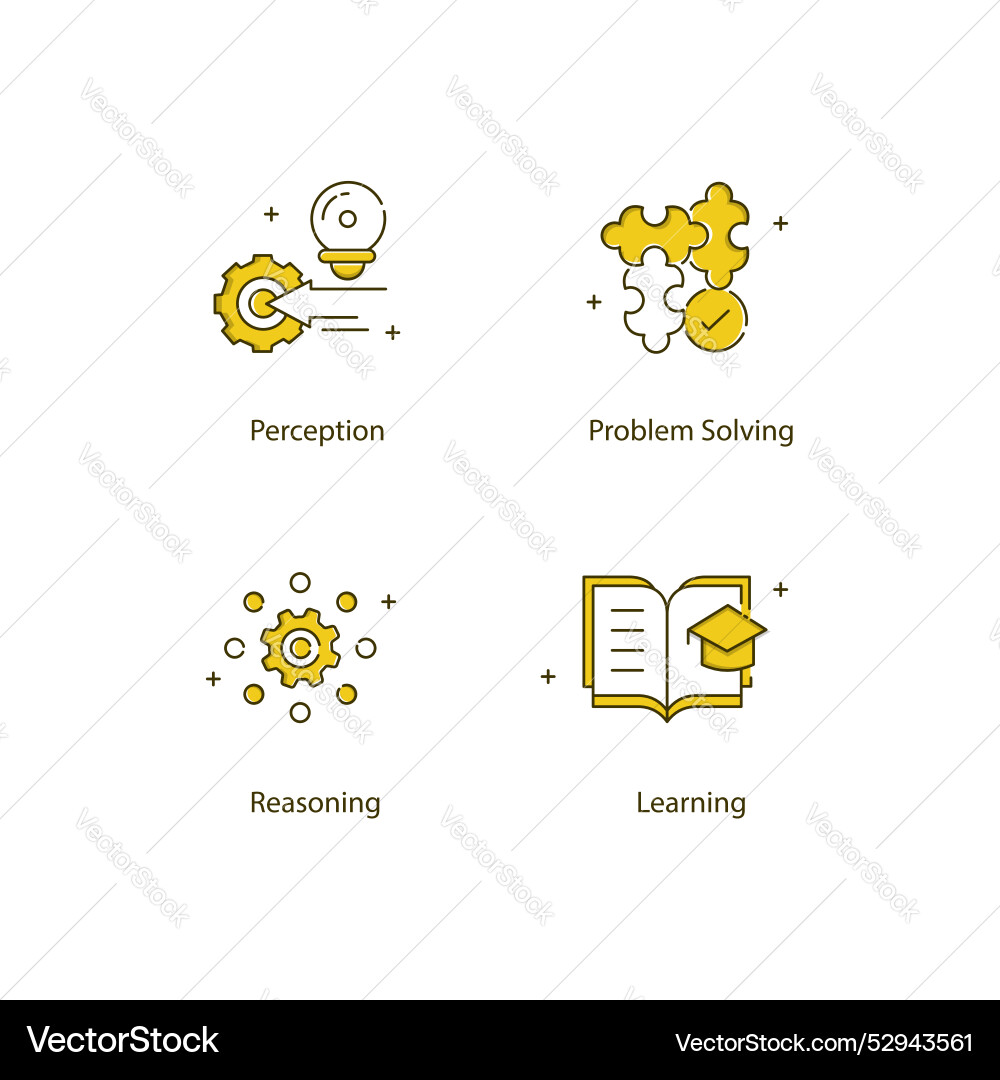Ai innovation and computational icons Vector Image