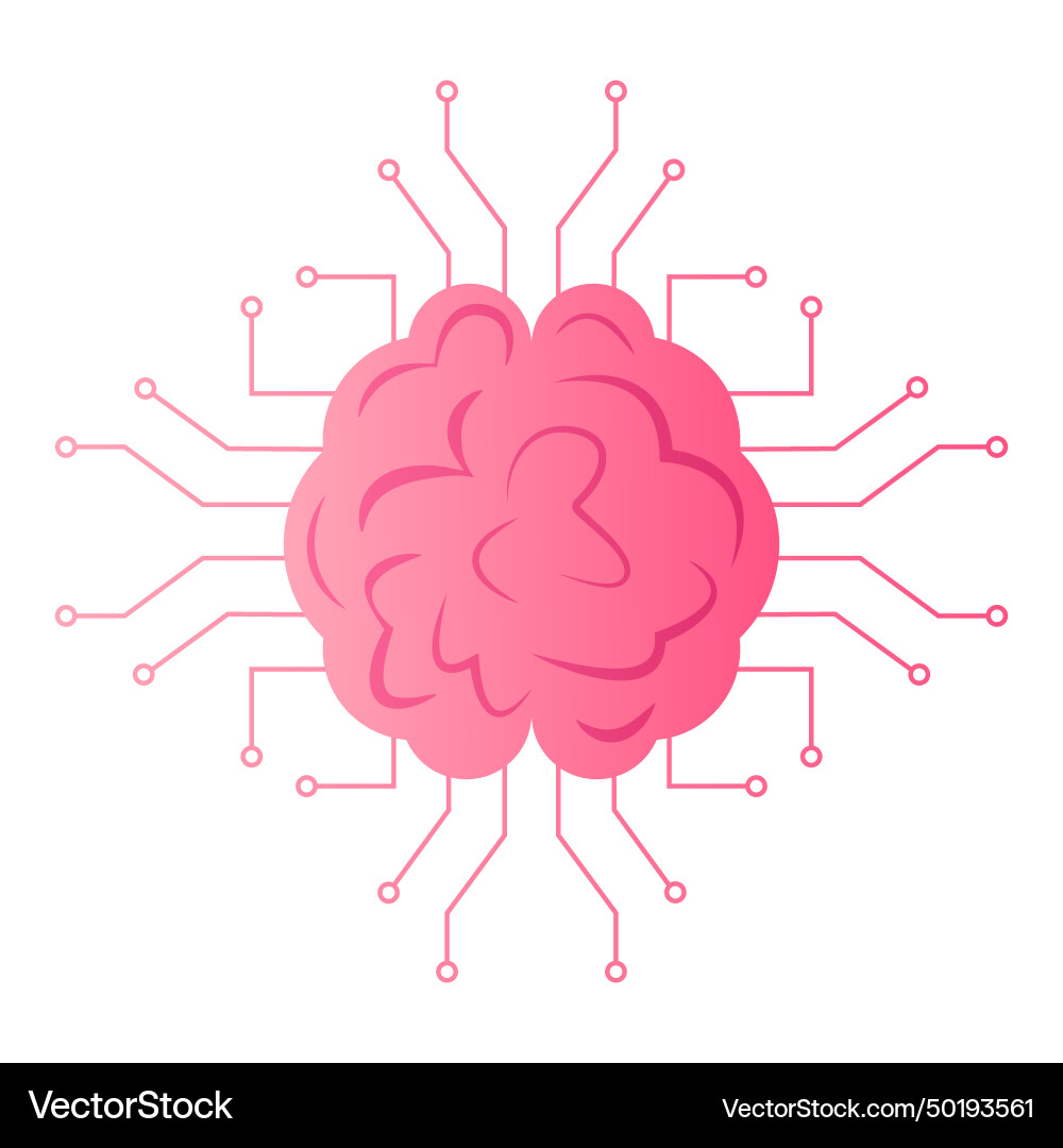 Brain microchip Brain microchip vector image