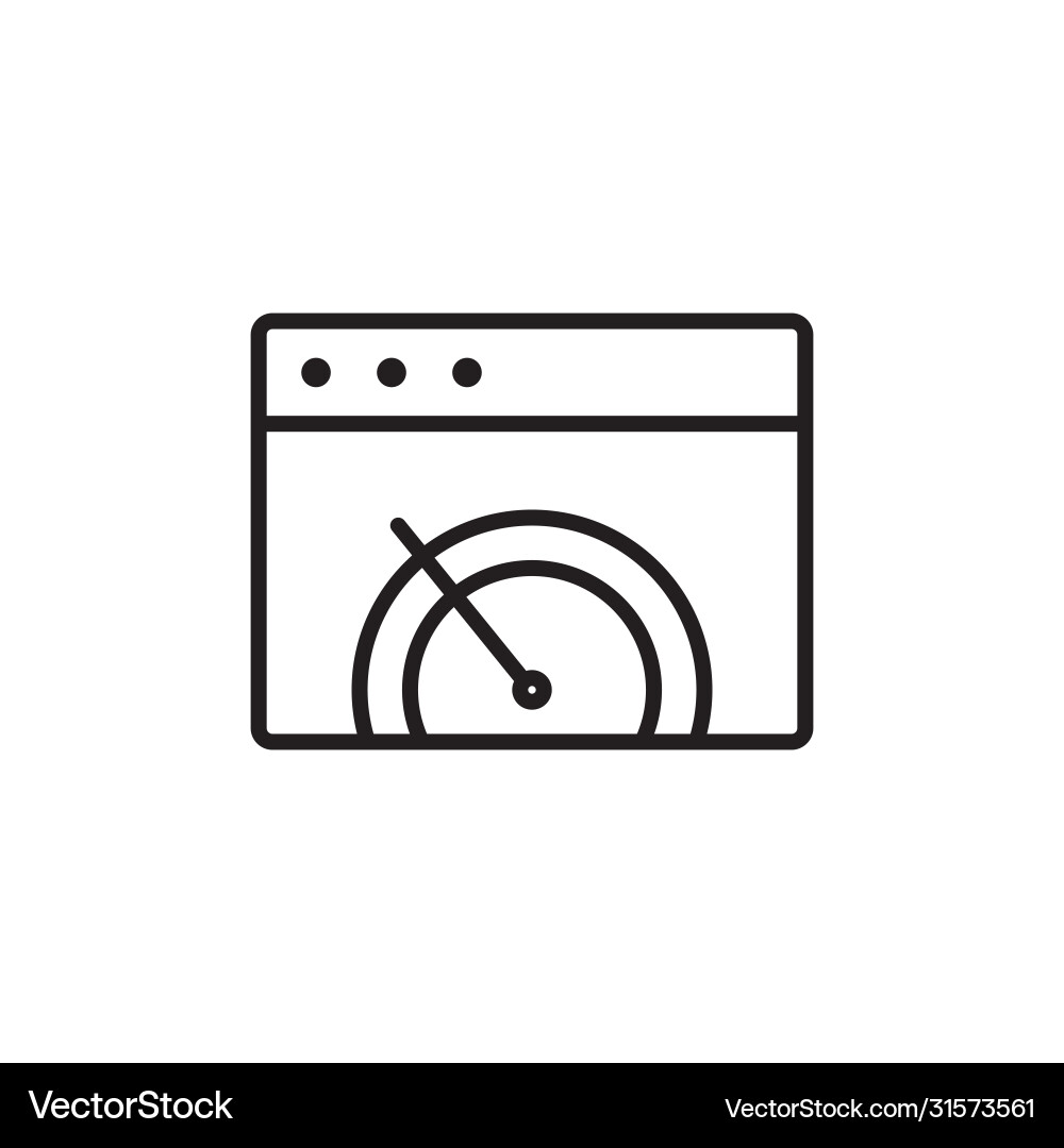 Browser page speedometer line black icon Browser page speedometer line black icon vector image