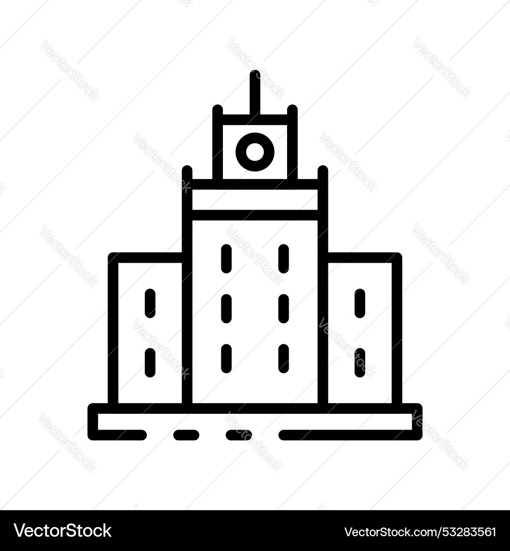 Building icon outline style design isolated Vector Image