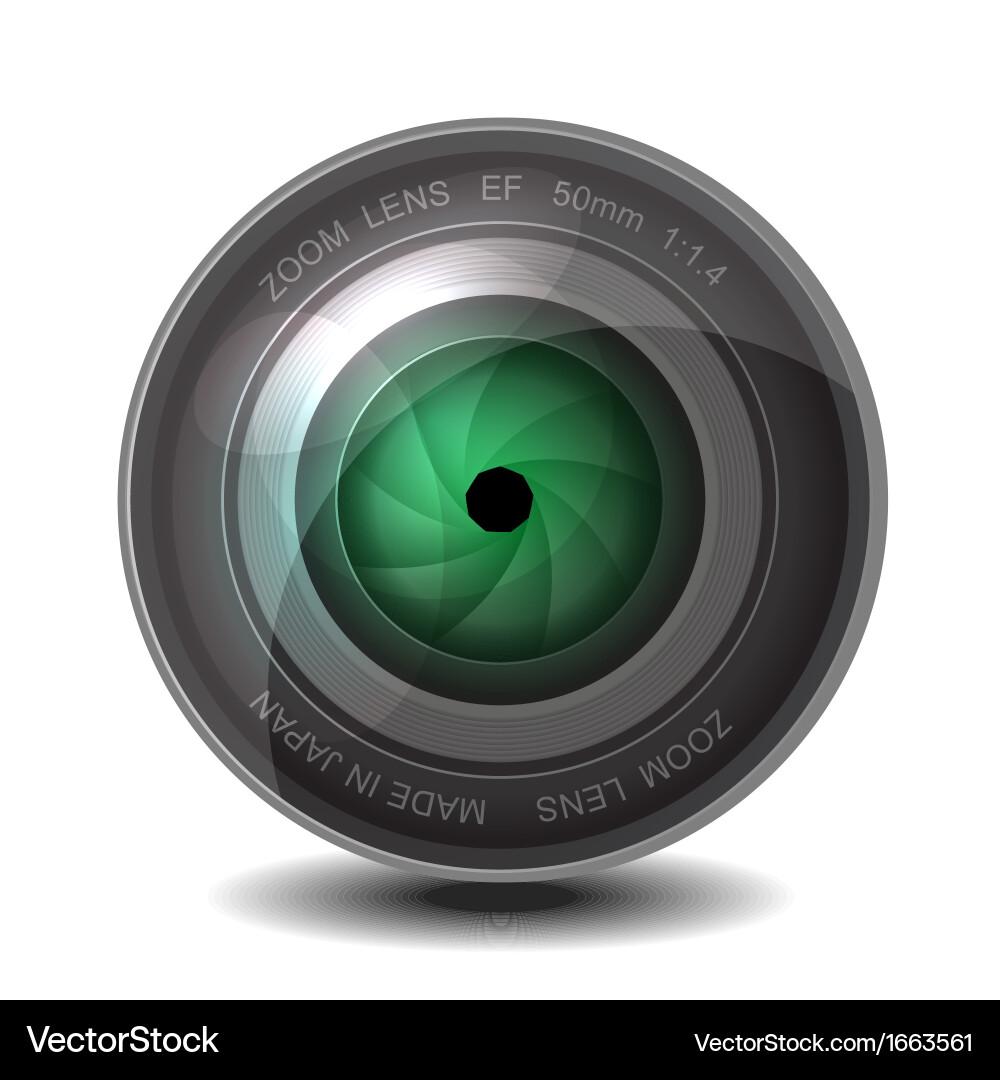 Camera Lens with Shutter vector image