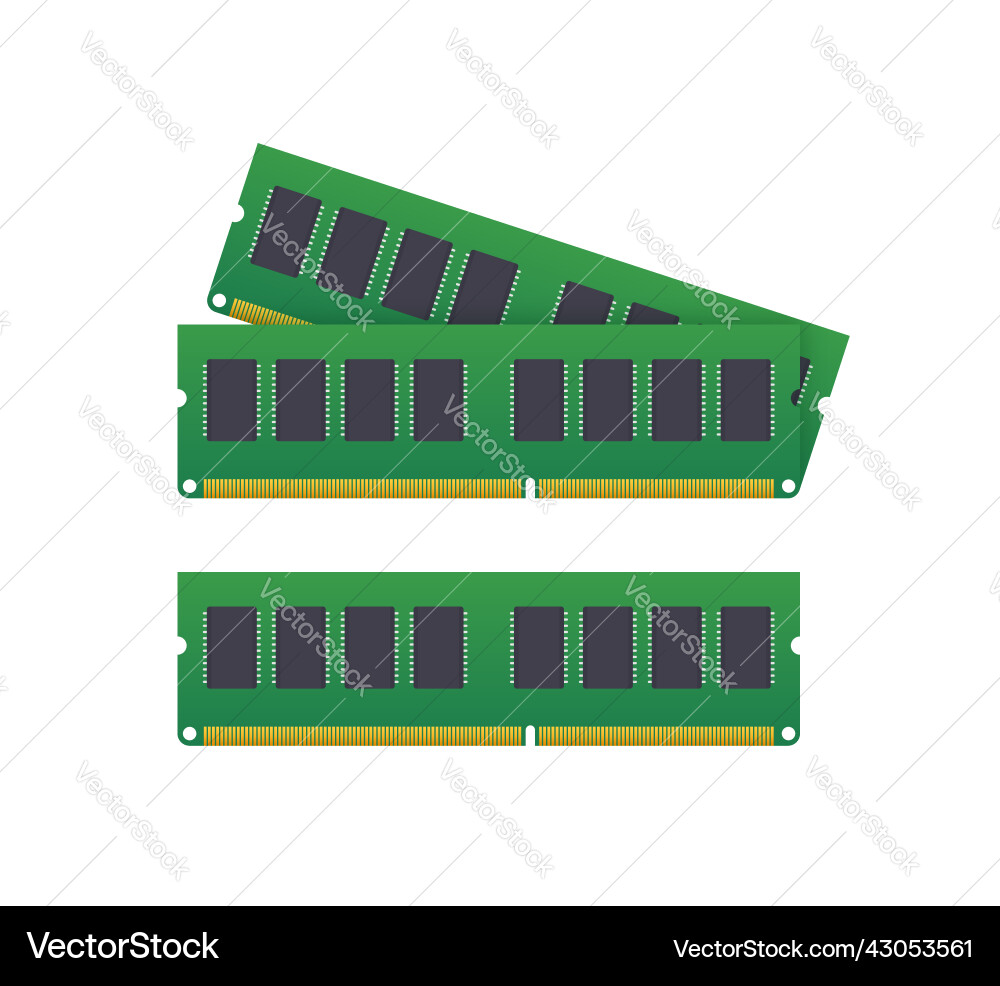 Computer ram memory hardware components Computer ram memory hardware components vector image