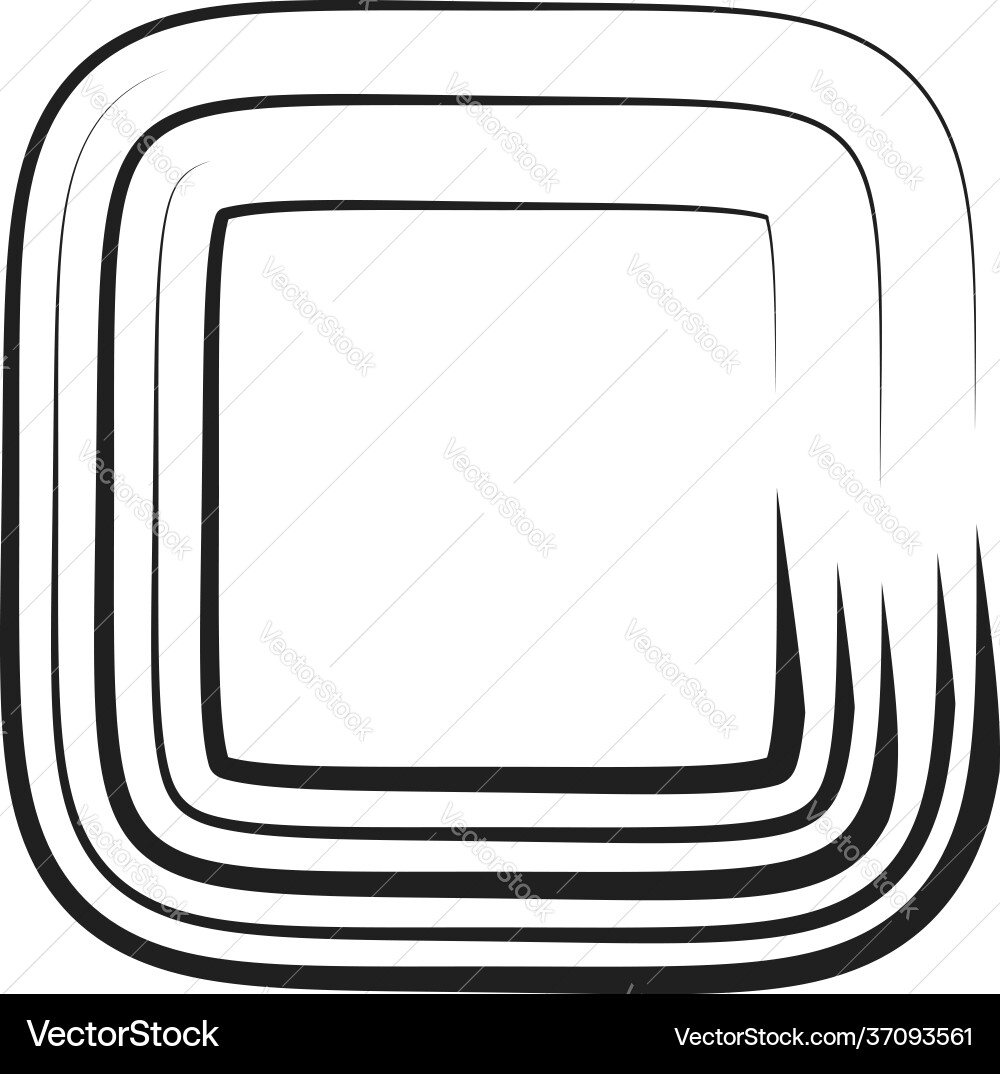 Concentric square element with drawn lines Concentric square element with drawn lines vector image