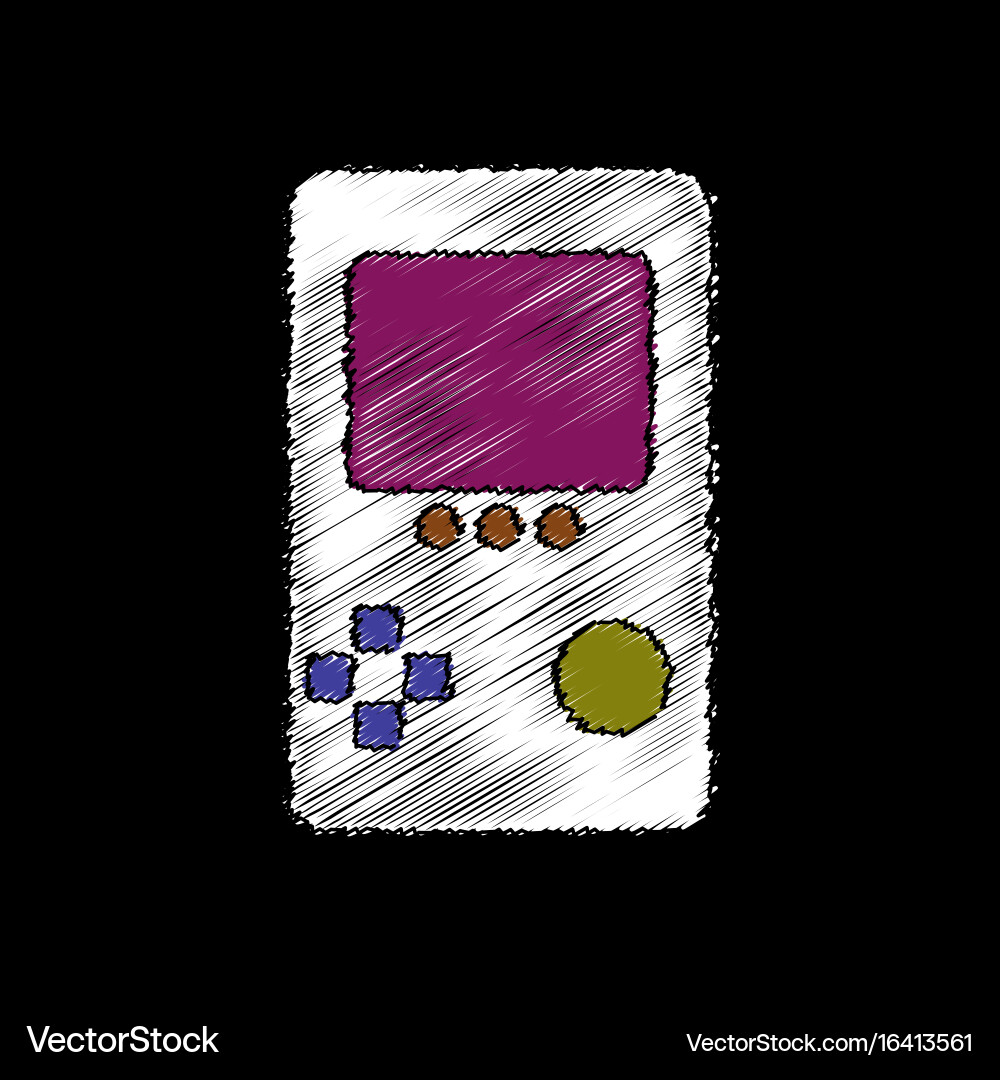 Flat shading style icon tetris portable game vector image
