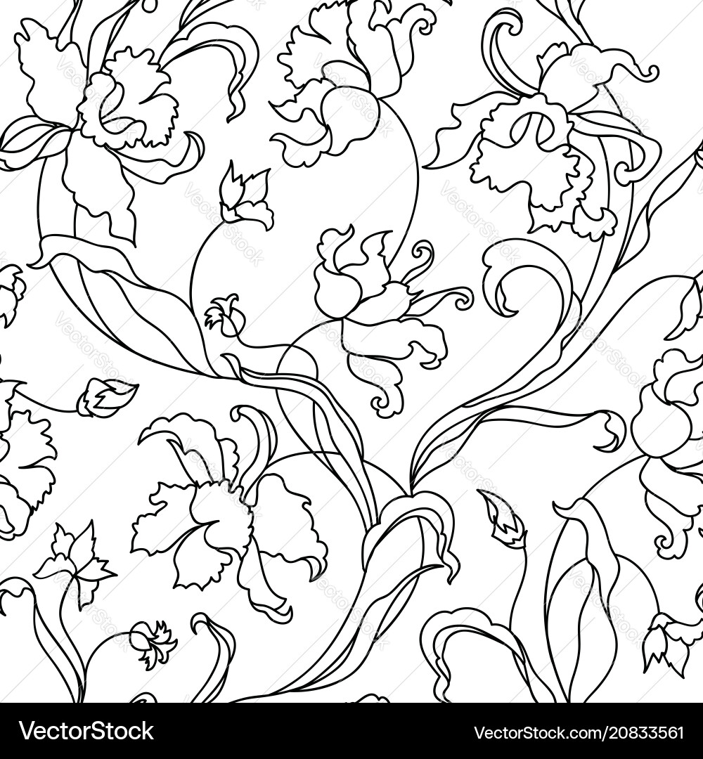 Floral Scrollwork Pattern vector image