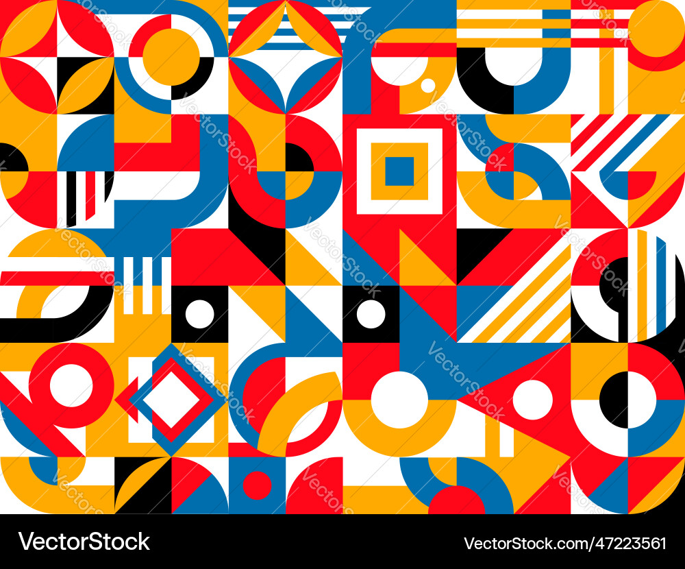 Geometric Bauhaus Grid Pattern Vector Image