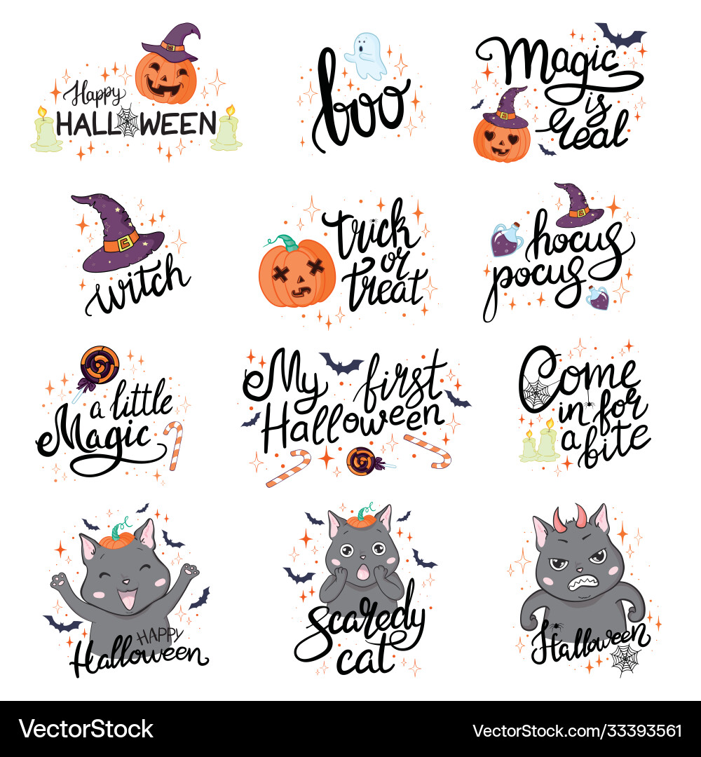 Happy halloween Hand gezeichnet und Elemente Happy halloween Hand gezeichnet und Elemente vektorbild