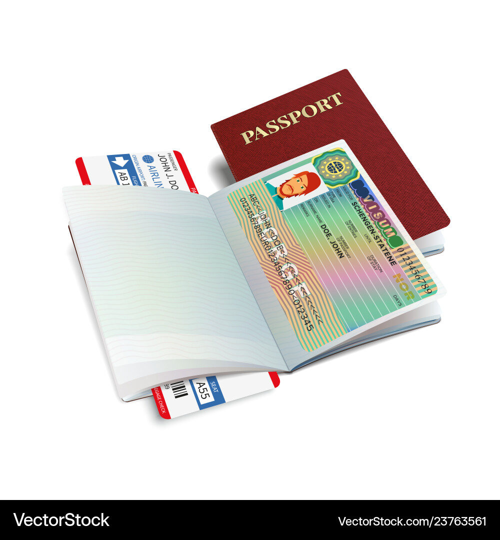 Internationaler Reisepass mit Norway Visum Internationaler Reisepass mit Norway Visum vektorbild