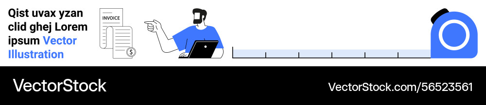 Man reviewing document on laptop with progress bar Man reviewing document on laptop with progress bar vector image