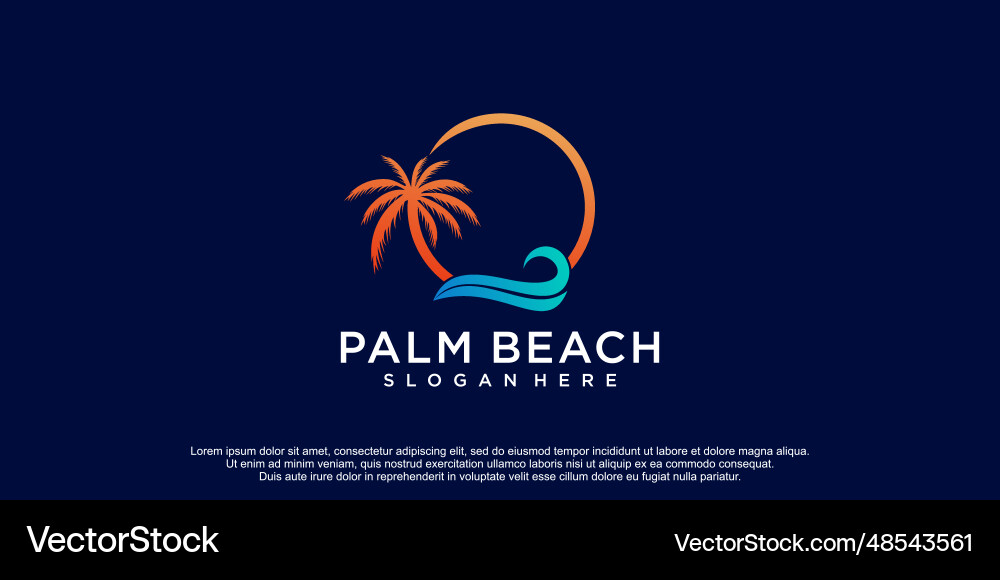 Palm trees emblems combination tree Vector Image
