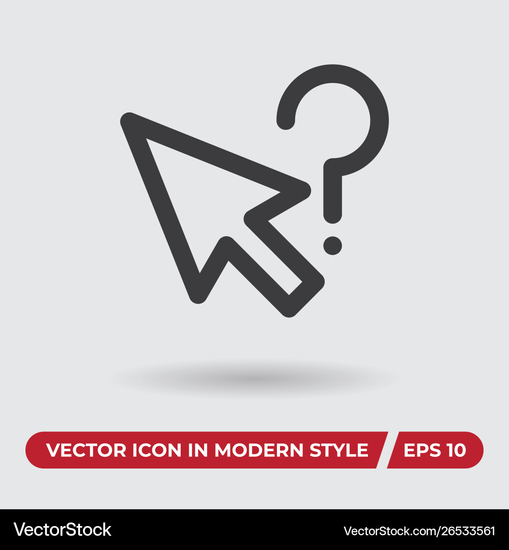 Question mark cursor icon in modern style for web Question mark cursor icon in modern style for web vector image