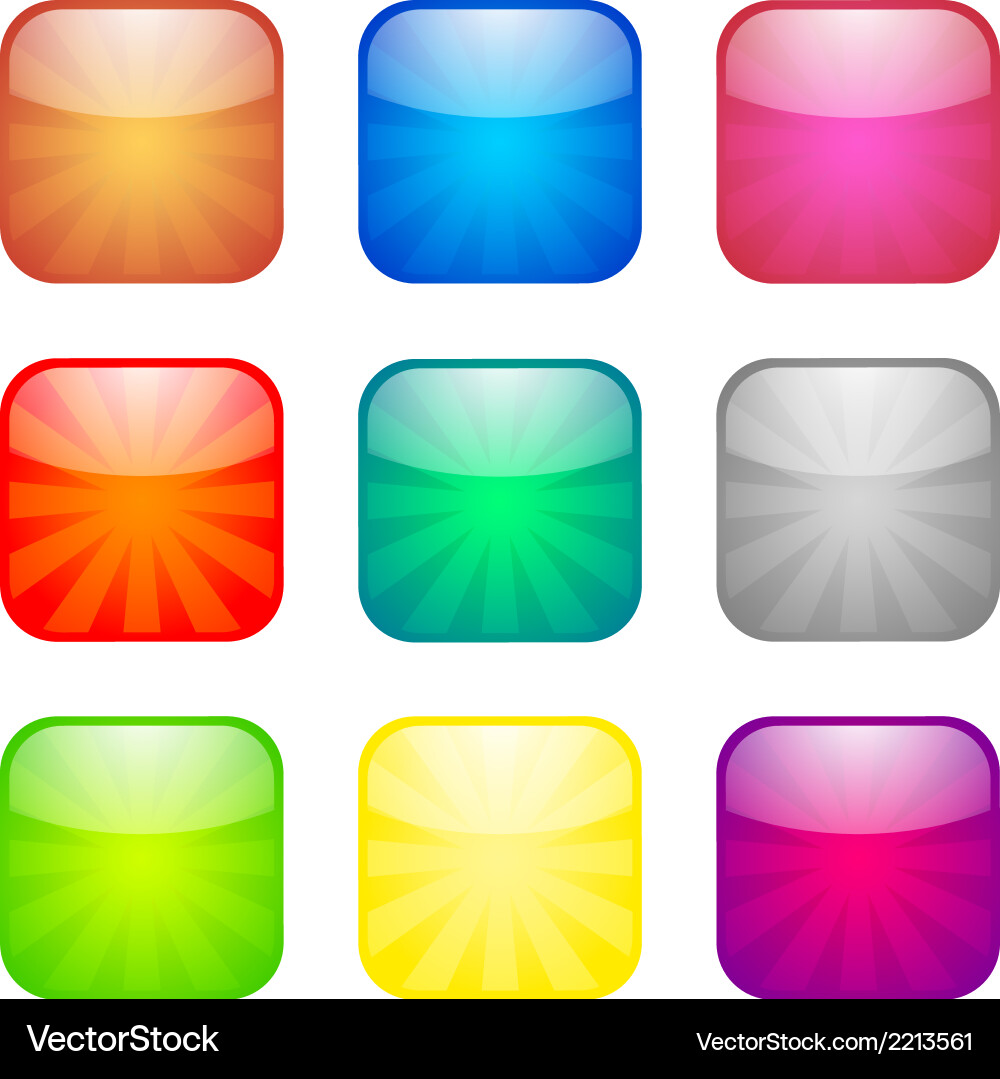 Set of glossy button icons vector image