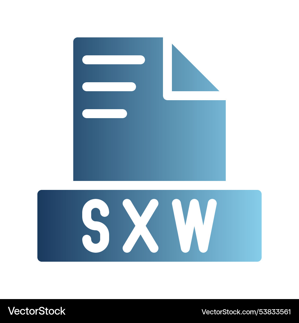 Sxw document icons text file with gradients vector image