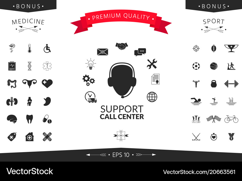 Technical support operator flat icon Technical support operator flat icon vector image
