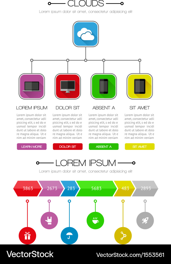 Ui infographics and web elements vector image