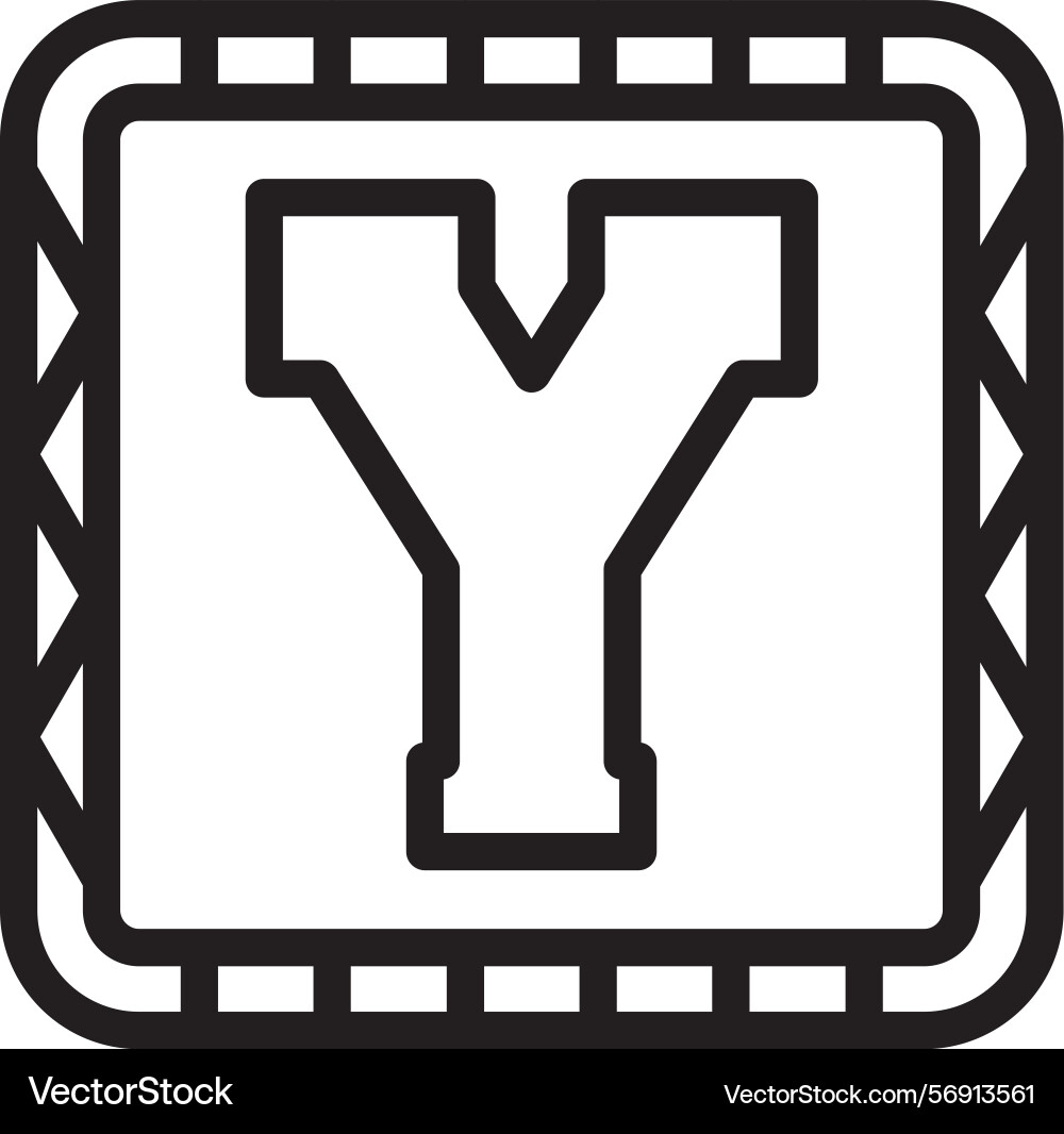 Upsilon linear style icon design Vector Image
