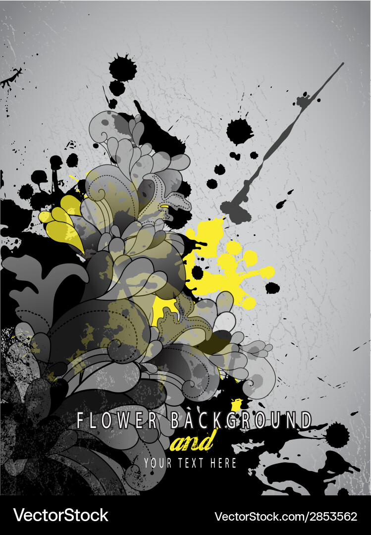 Abstract splash background with flower pattern vector image