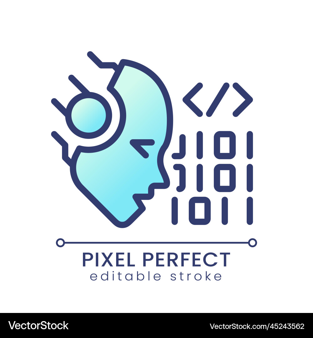 Ai codes pixel perfect color gradient icon vector image