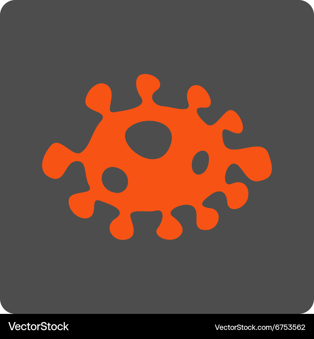 Bacteria rounded square button Vector Image