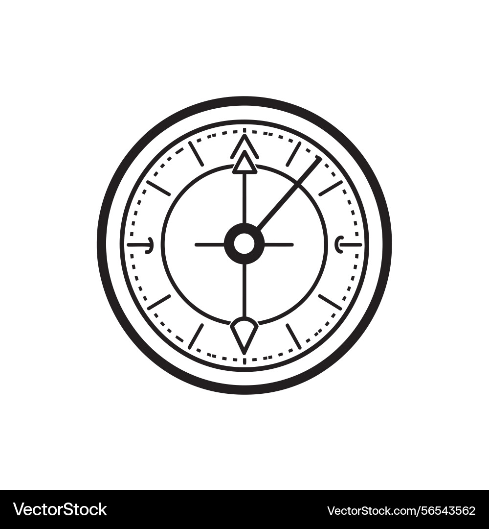 Compass with arrow lines on transparent Vector Image