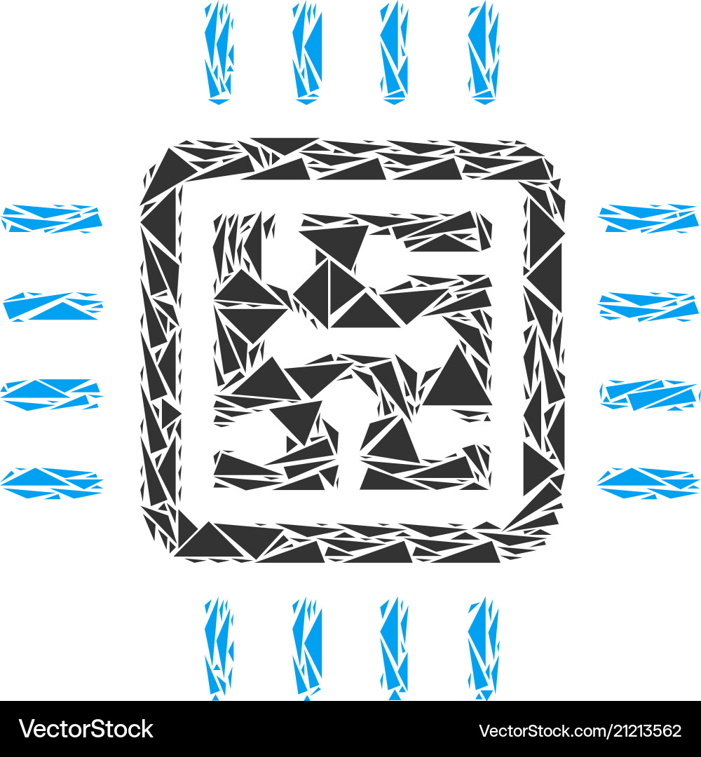 Cpu circuit mosaic of triangles Cpu circuit mosaic of triangles vector image
