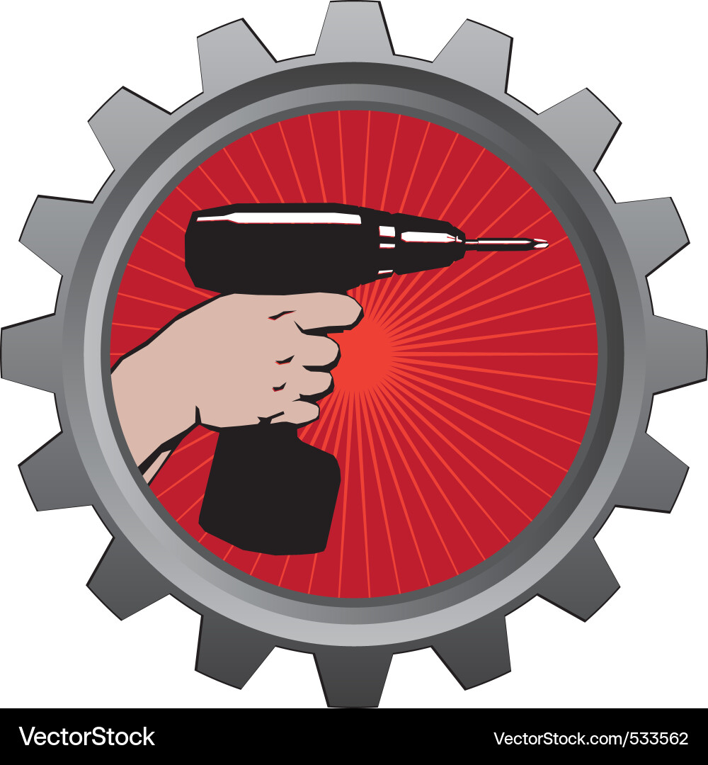Drill in badge eps 10 Vector Image