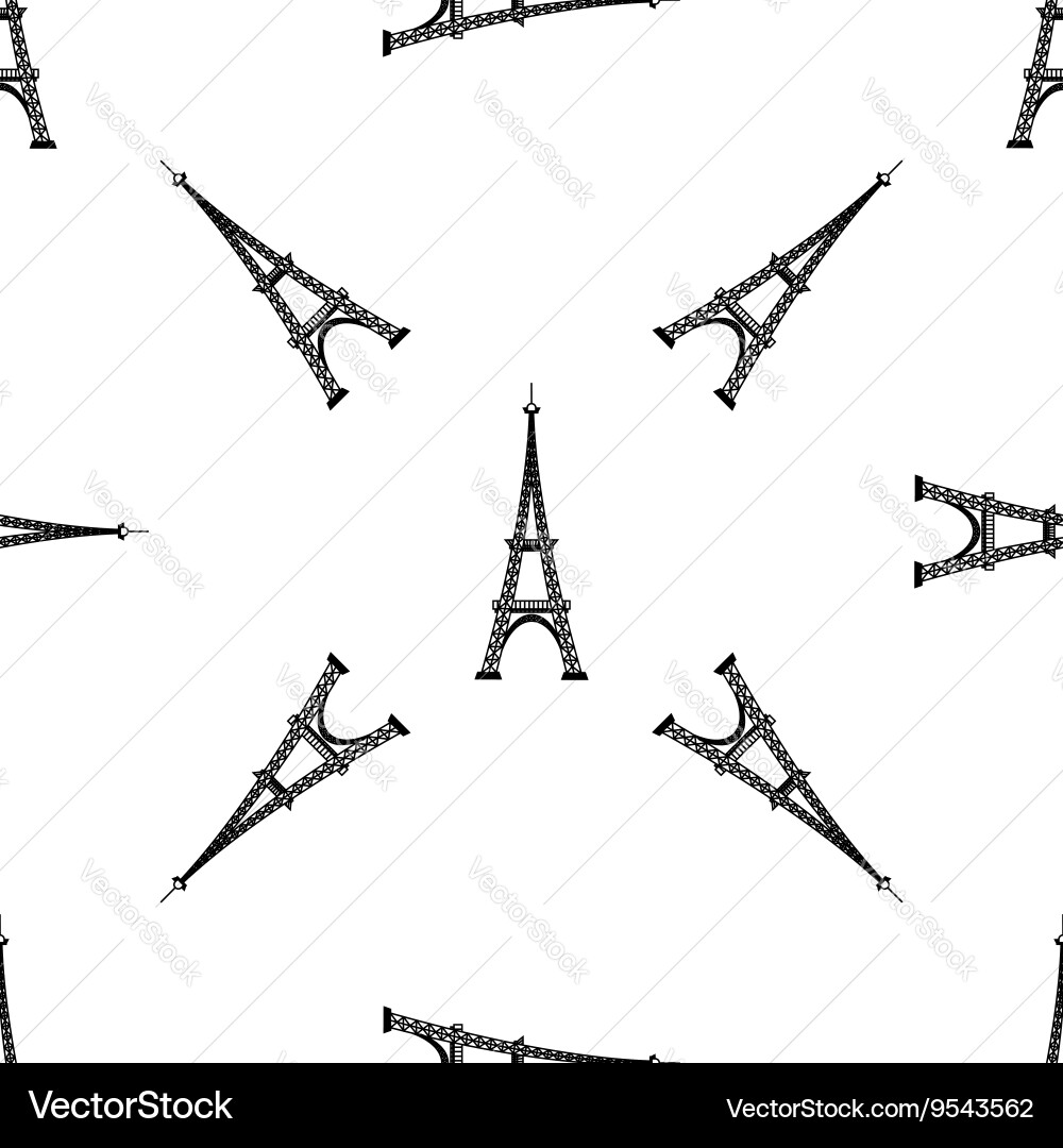 Eiffel tower seamless background french pattern Vector Image