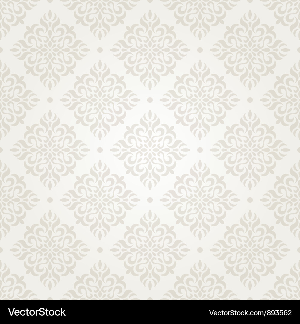 Elegant Silver Floral Wallpaper vector image