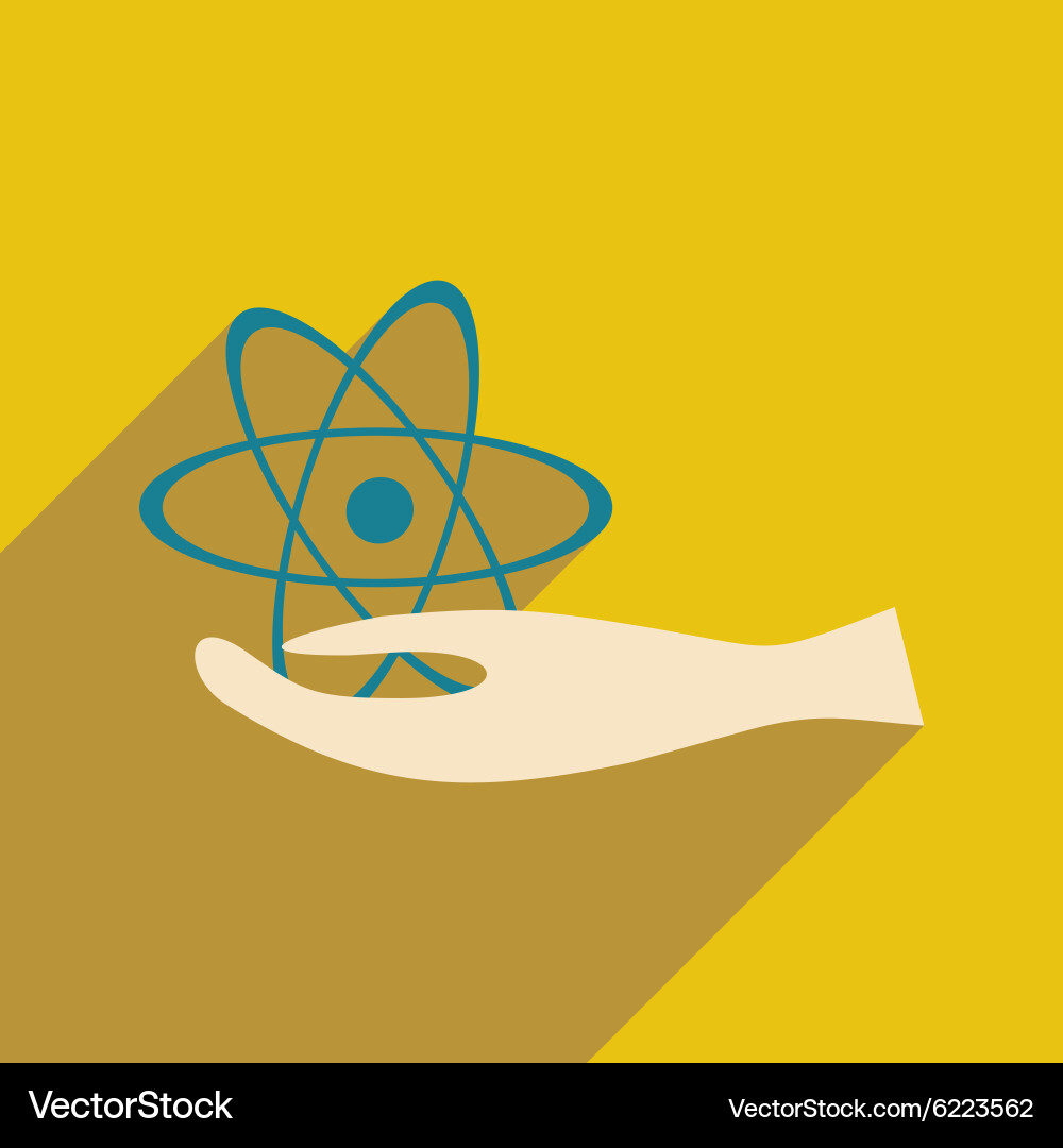 Flat with shadow icon and mobile application atom Vector Image
