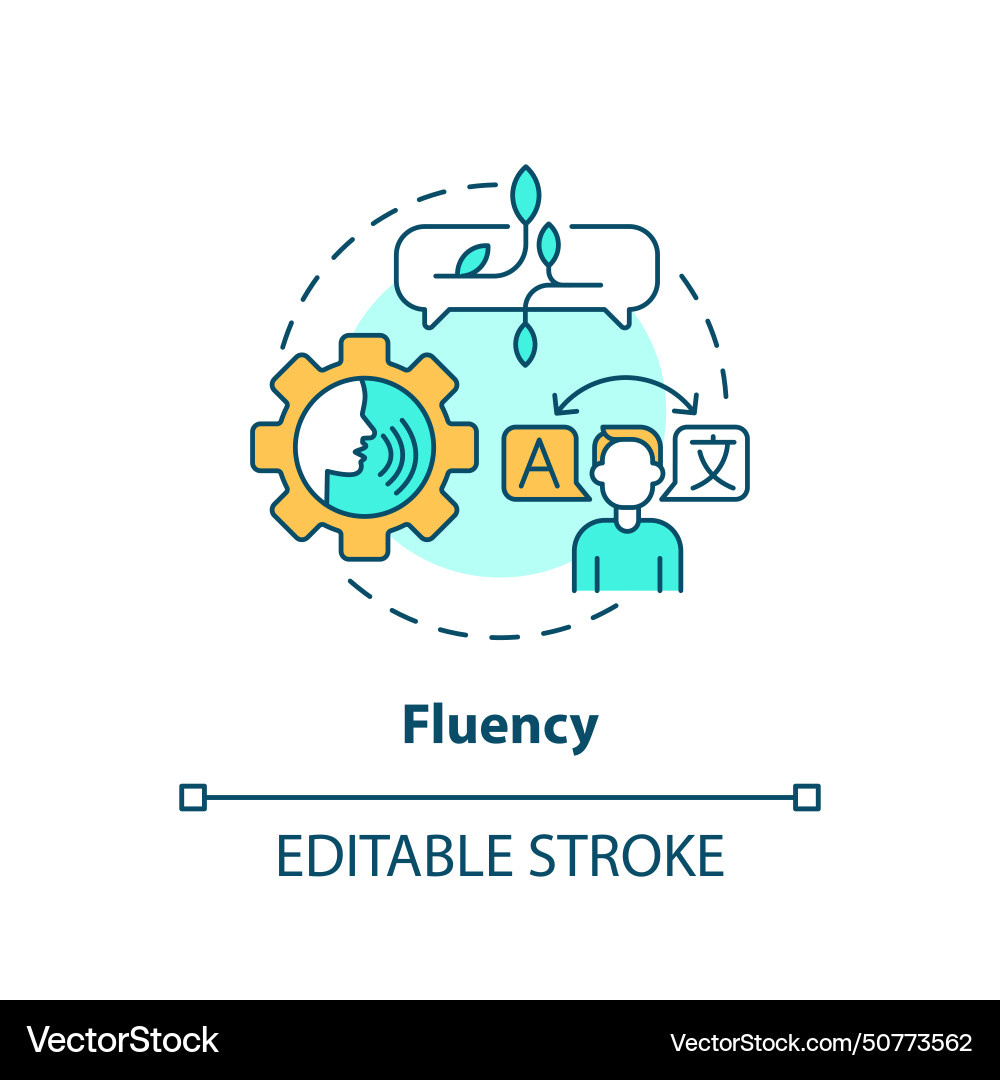 Fluency language proficiency multi color concept Fluency language proficiency multi color concept vector image