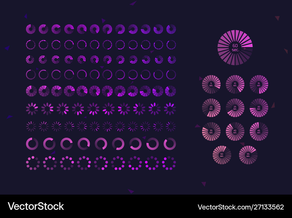 Futuristic progress loading bar icons set Futuristic progress loading bar icons set Vector Image