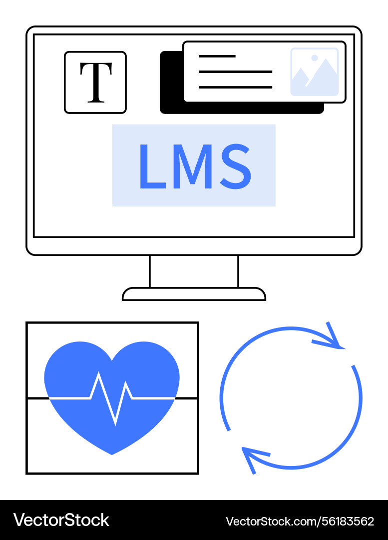 Learning management system with resources graphs Vector Image