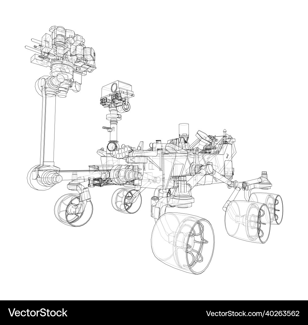 Mars rover rendering of 3d vector image