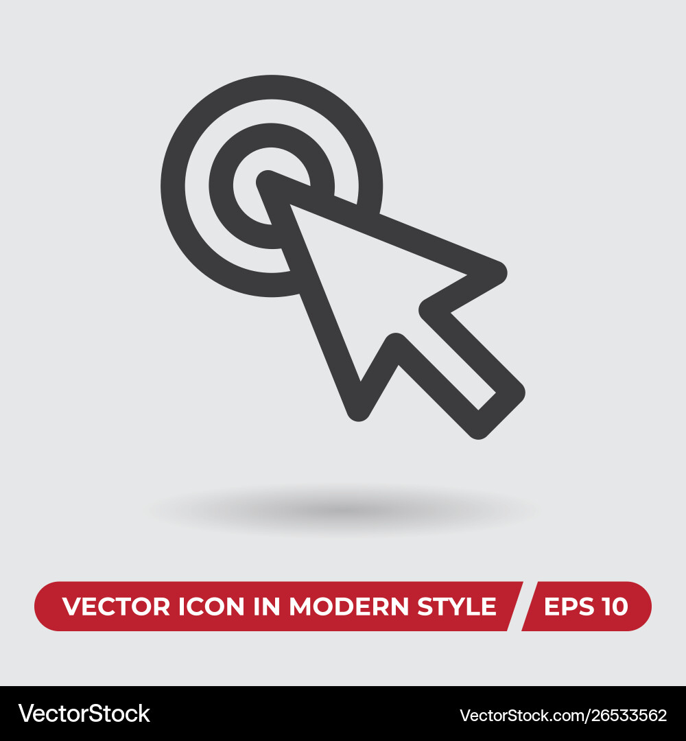 Pointer icon in modern style for web site Pointer icon in modern style for web site vector image