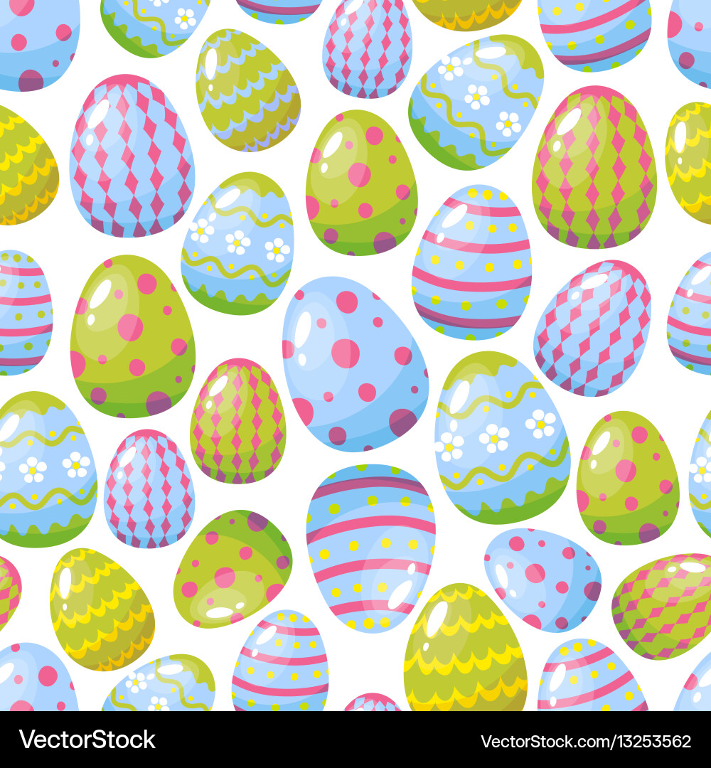 Seamless pattern with easter eggs Vector Image
