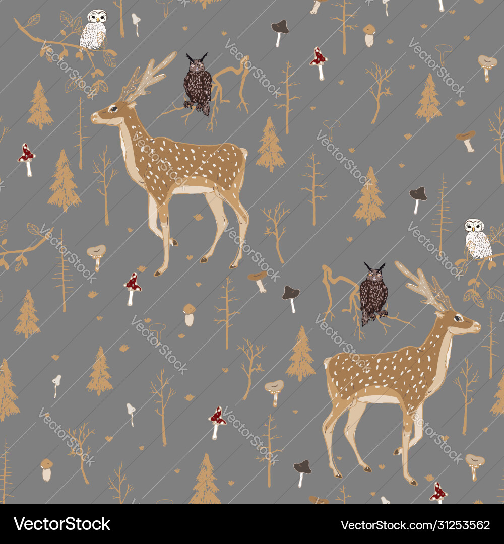 Seamless pattern with forest animals Seamless pattern with forest animals vector image