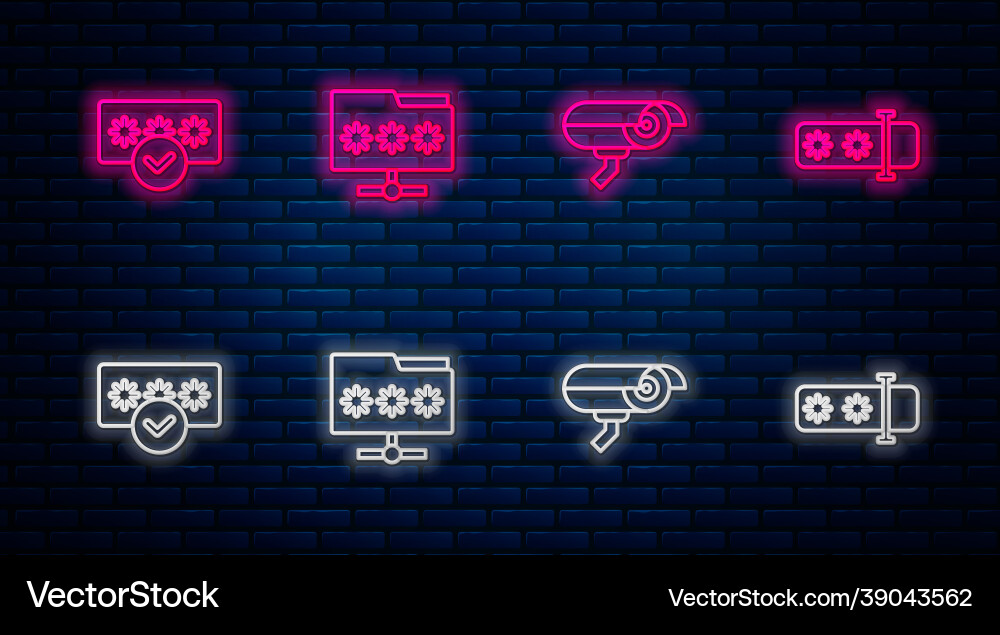 Set line folder with password security camera Set line folder with password security camera vector image