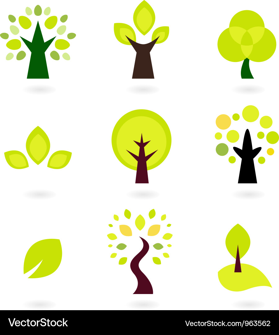 Tree Symbol Collection Vector Image