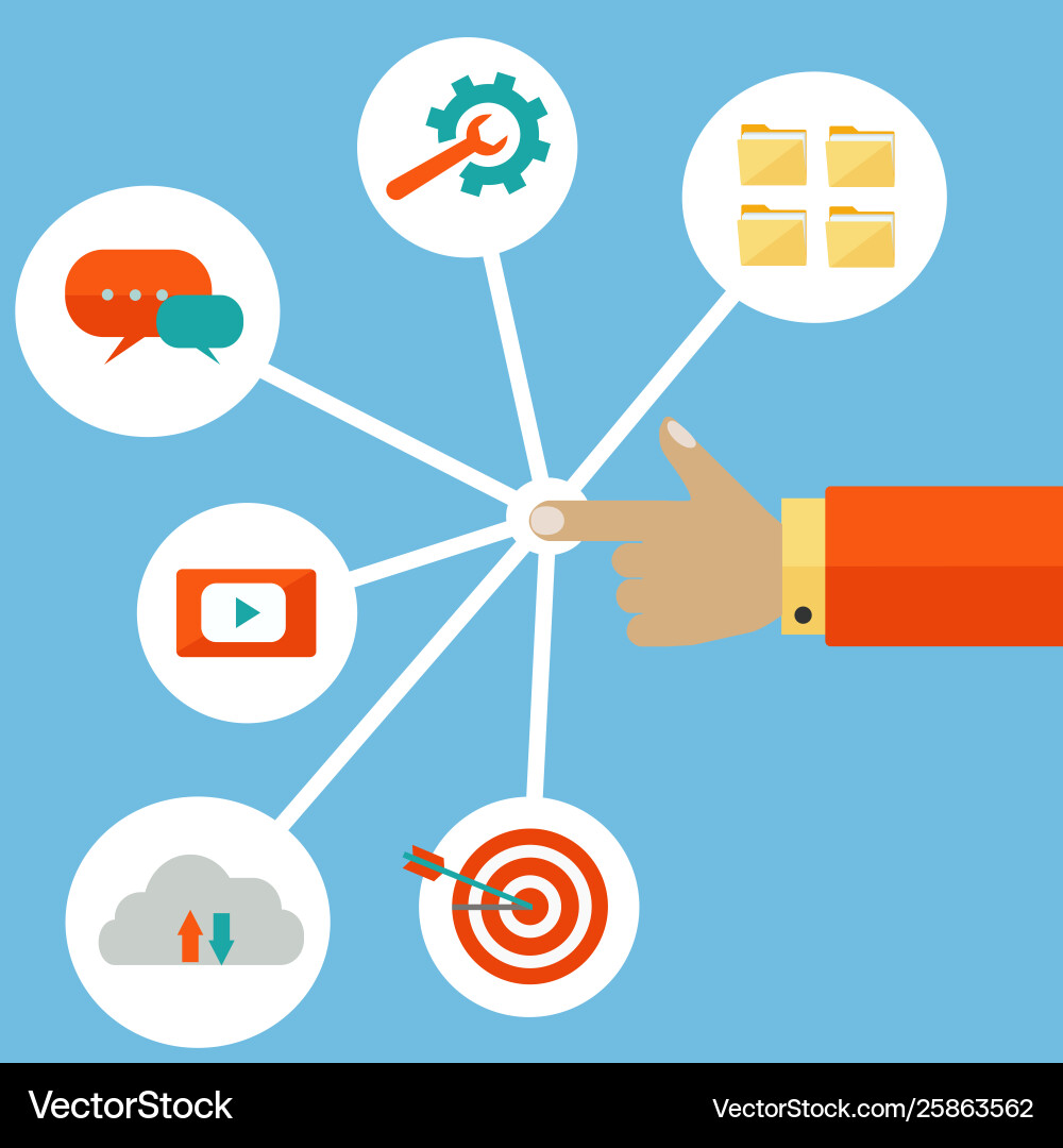 User interface for customer interactions concept Vector Image