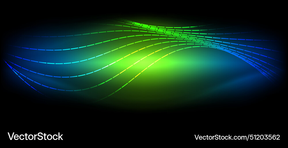 Visual effect lighting creates a blue and green Vector Image