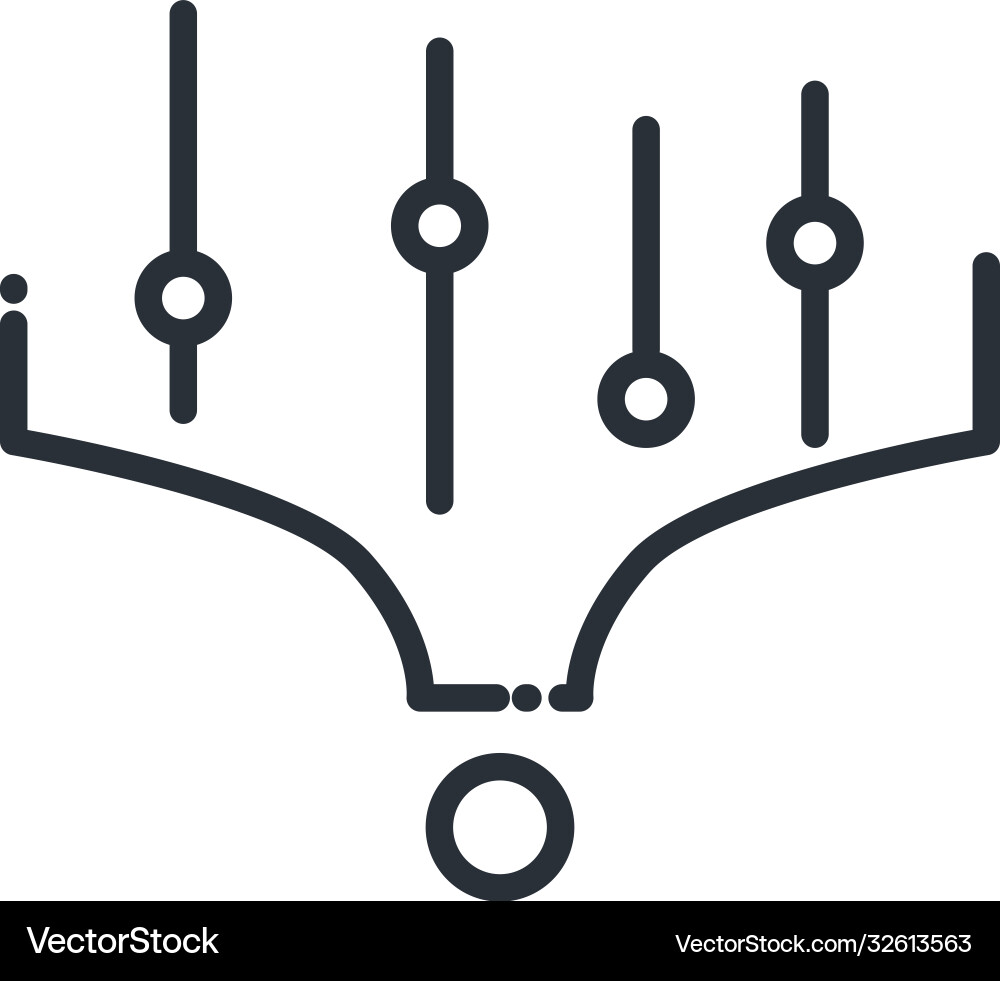 Big data circuit line style icon design Vector Image