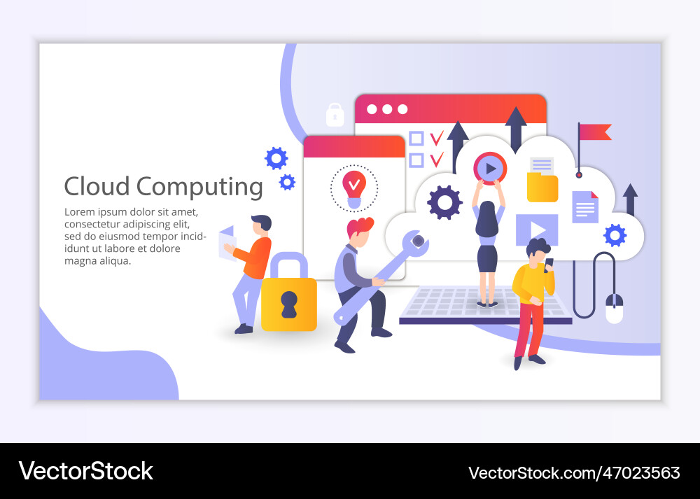 Creative website template of cloud computing Creative website template of cloud computing vector image
