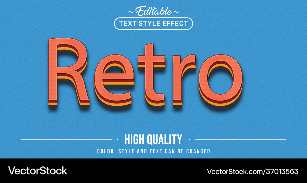 Editable text style effect - retro Editable text style effect - retro vector image