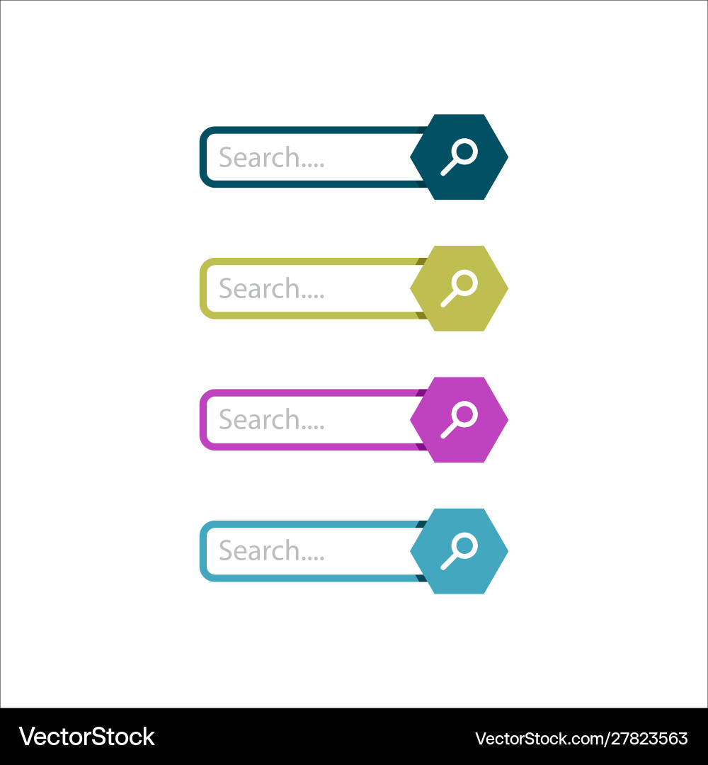 Flat web design elements search bar icon graphic Flat web design elements search bar icon graphic Vector Image