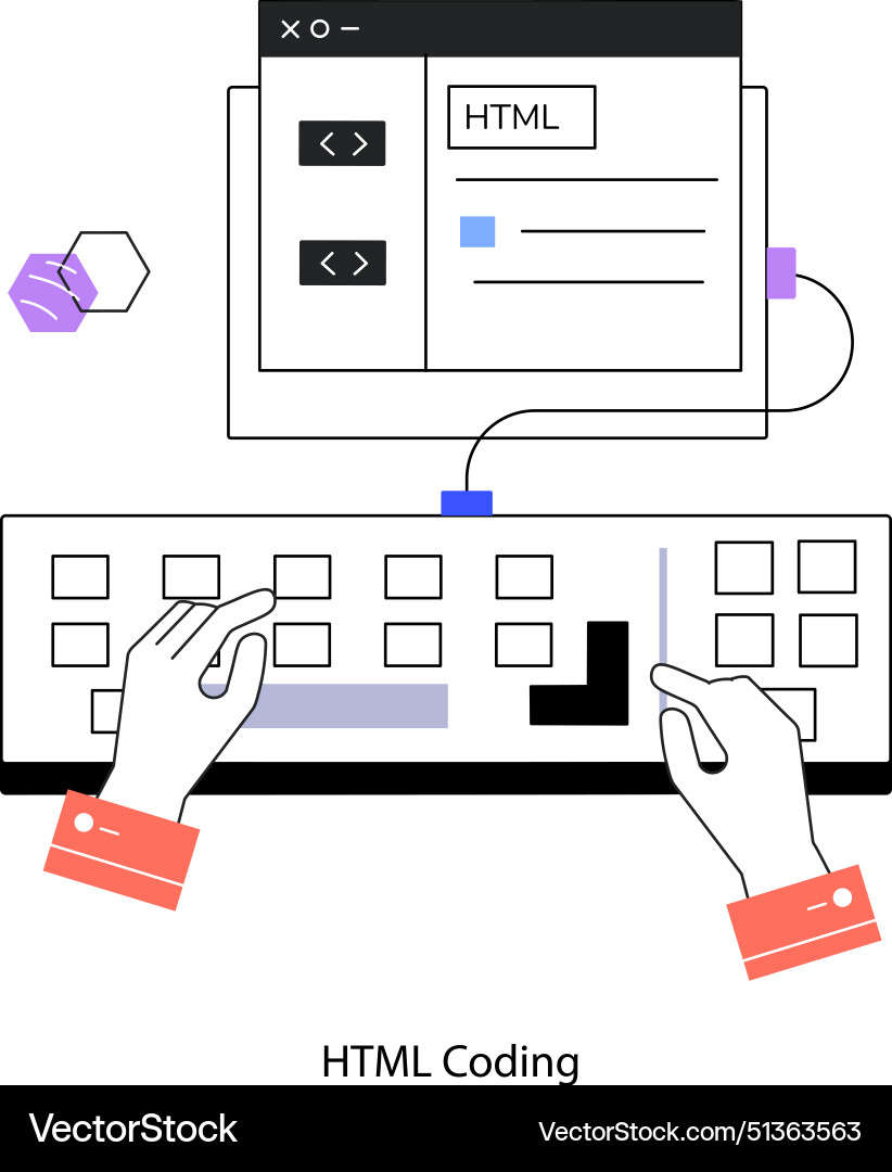 Html coding vector image