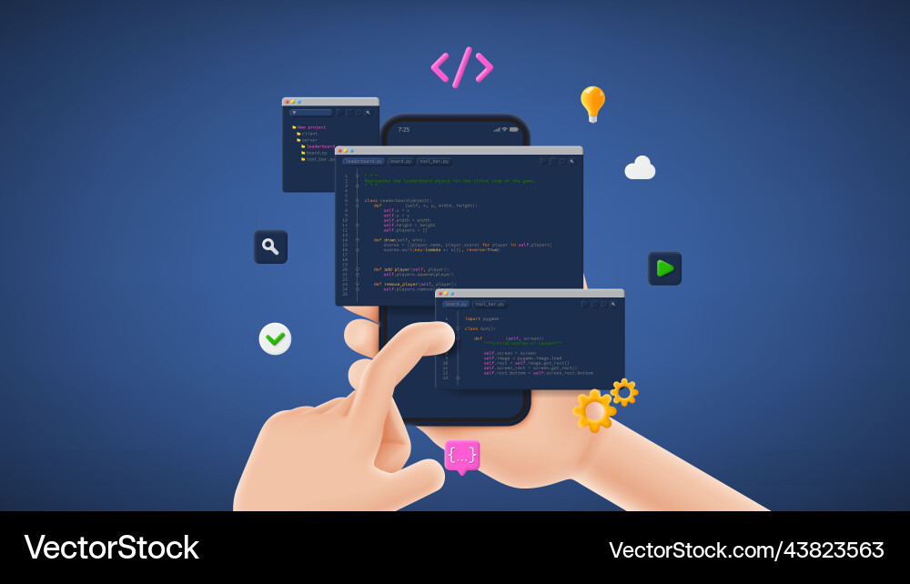 Konzept der Programmierung oder Entwicklung von Software Konzept der Programmierung oder Entwicklung von Software vektorbild