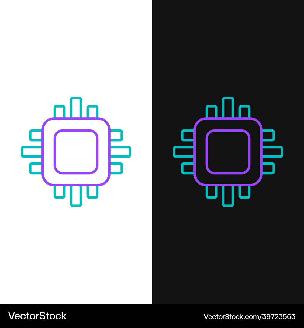 Line computer processor with microcircuits cpu Line computer processor with microcircuits cpu vector image