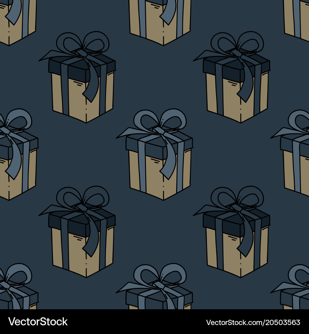 Present box seamless pattern Vector Image