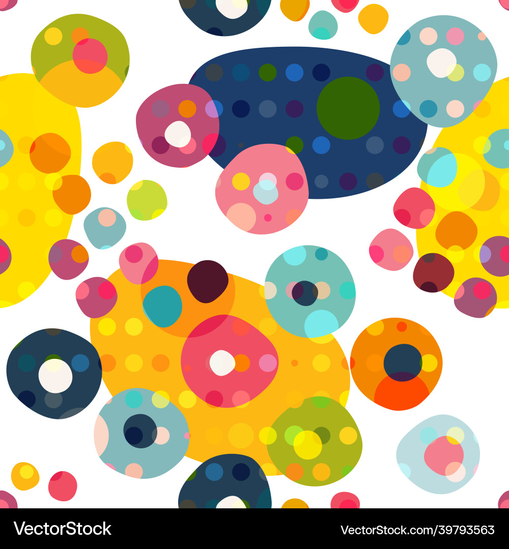 Seamless repeat pattern of colorful circles dots Seamless repeat pattern of colorful circles dots vector image