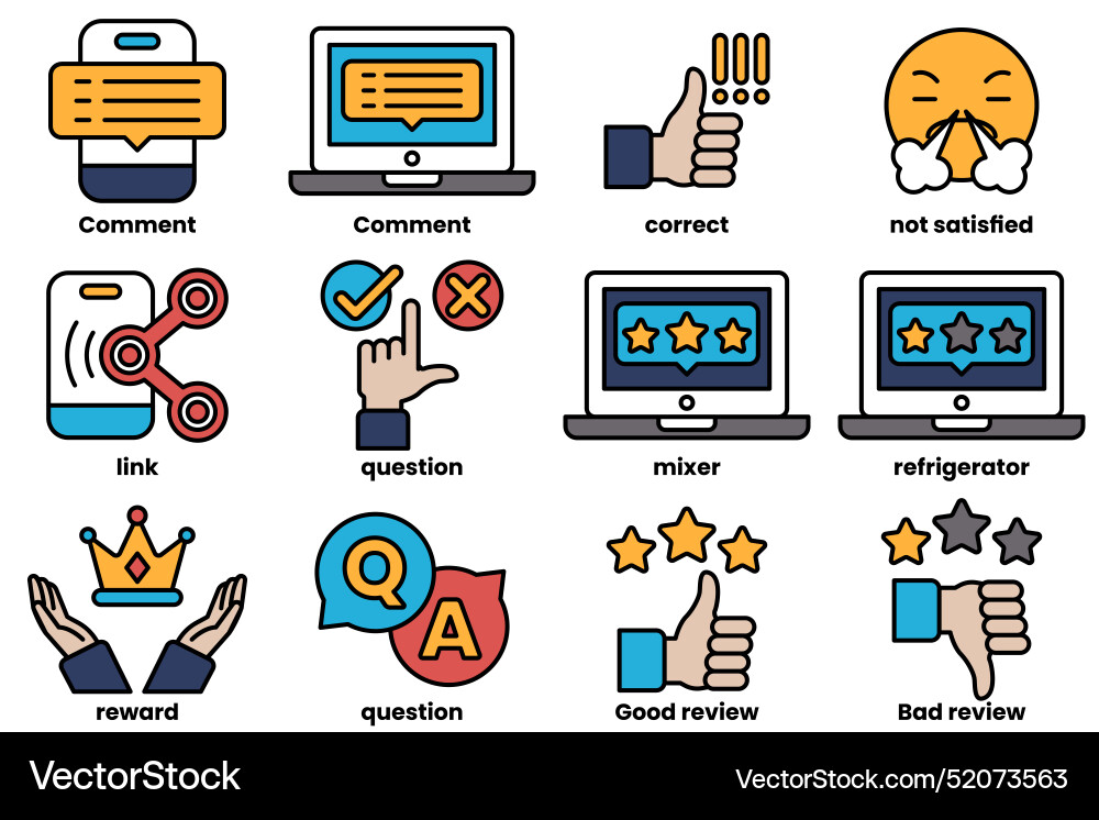 Set of icons in line style the concept about Vector Image